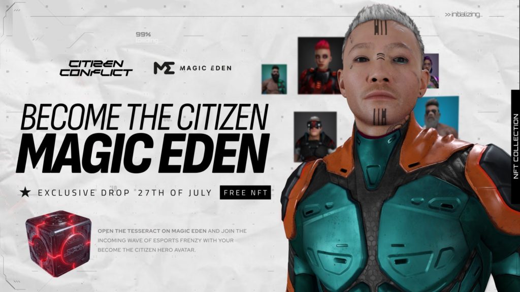 Become the Citizen Magic Eden NFT collection of Citizen Conflict hero avatars.